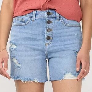 Women's LC Lauren Conrad Super High Rise Cut-Off Denim Shorts Size 6